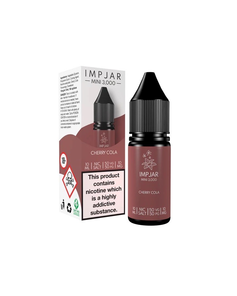 Cherry Cola Disposable inspired Nic Salts by imp jar 10mg & 20mg