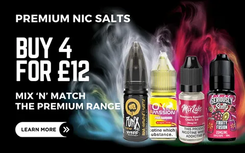 premium nic salts 4 for £12